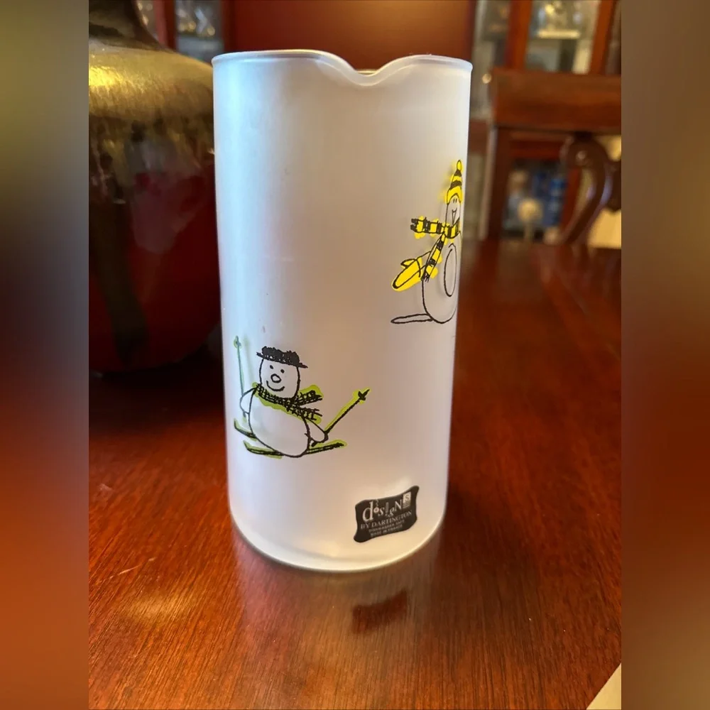 Vintage Designs by Dartington Christmas Pitcher Frosted Glass Winter Friends